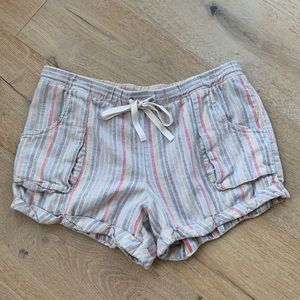 Anthropologie/Mermaid Rainbow Striped Shorts Sz L